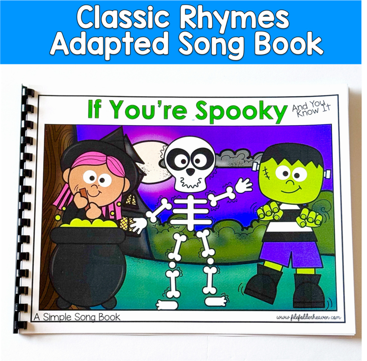 Halloween Adapted Song Book | Movement Circle Time Imitation | SLP SPED Autism