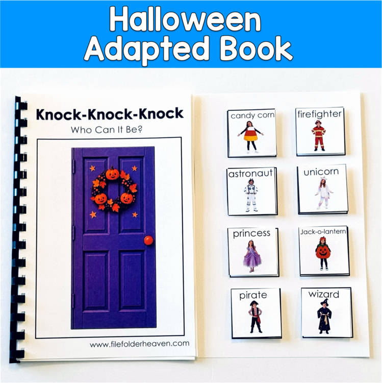 Knock Knock Who Can It Be 2 Halloween Adapted Book | Core Words | SLP SPED