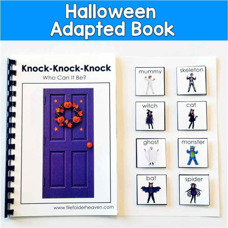 Knock Knock Who Can It Be? Halloween Adapted Book | Core Words | SLP SPED Autism