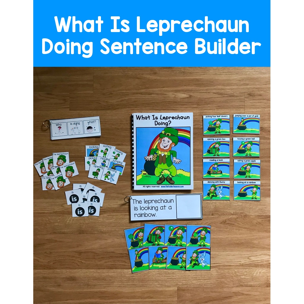 Leprechaun Sentence Builder Book: "What Is Leprechaun Doing?"