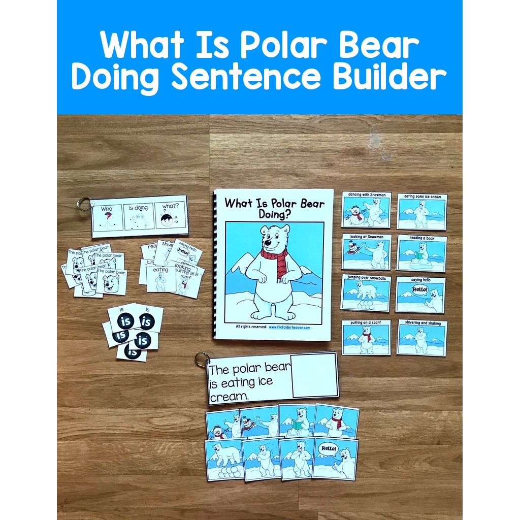 Polar Bear Sentence Builder Book: "What Is Polar Bear Doing?"