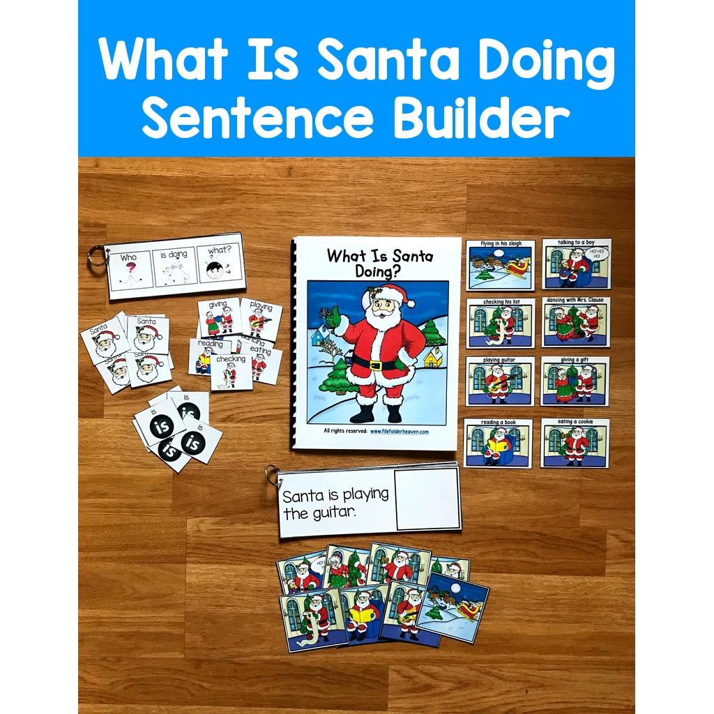 Sentence Builder Books:  "What Is Santa Doing?"