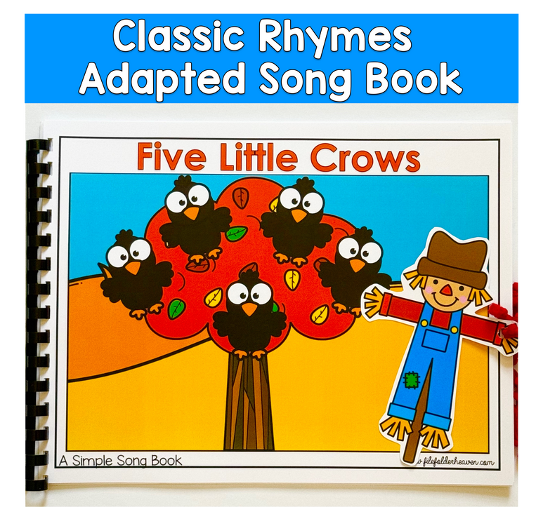 Five Little Crows Adapted Book For Circle Time In Special Education