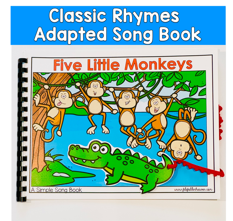 Five Little Monkeys Swinging From A Tree Adapted Book For Circle Time In Special Education