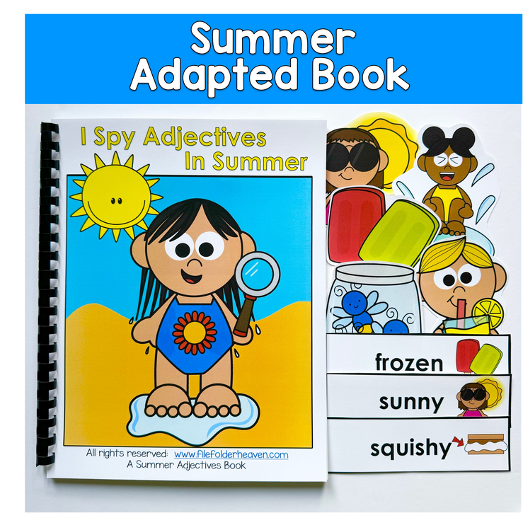 Summer Adapted Book For Adjectives: I SPY ADJECTIVES IN SUMMER