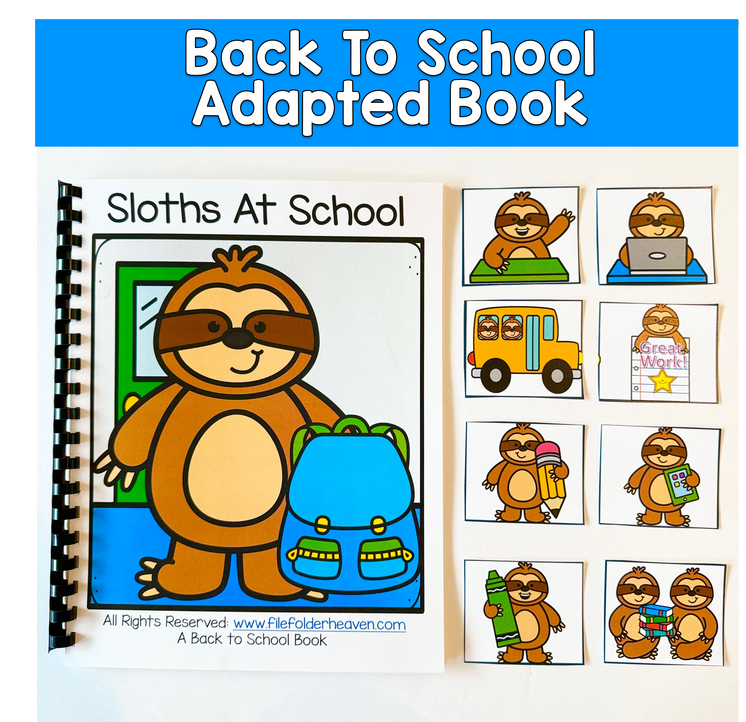 Back To School Adapted Book For Behavior Expectations:  SLOTHS AT SCHOOL