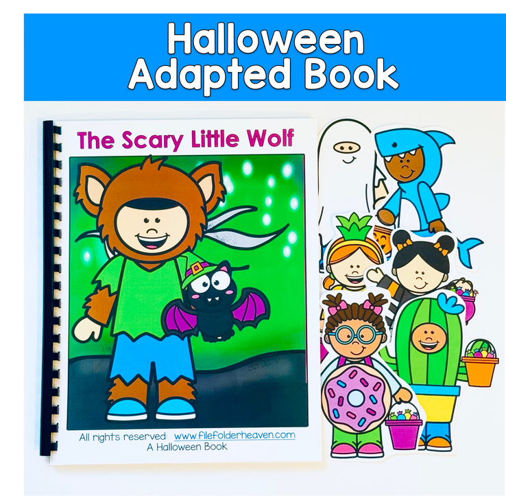 Halloween Adapted Book For Basic Comprehension Skills, Wh Questions, Halloween Vocab