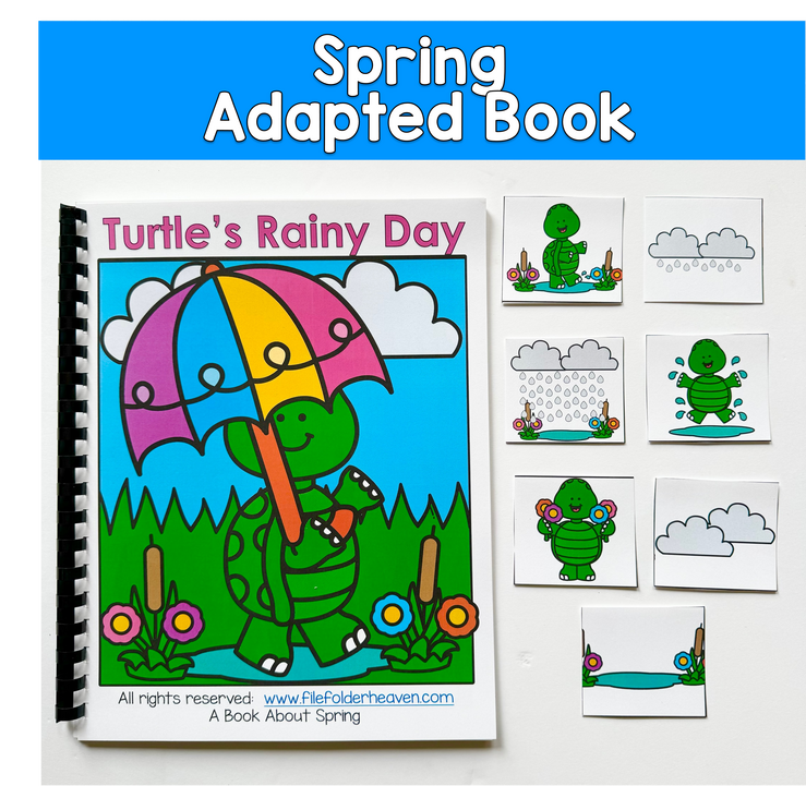 Spring Adapted Book For Weather Vocabulary, TURTLE'S RAINY DAY