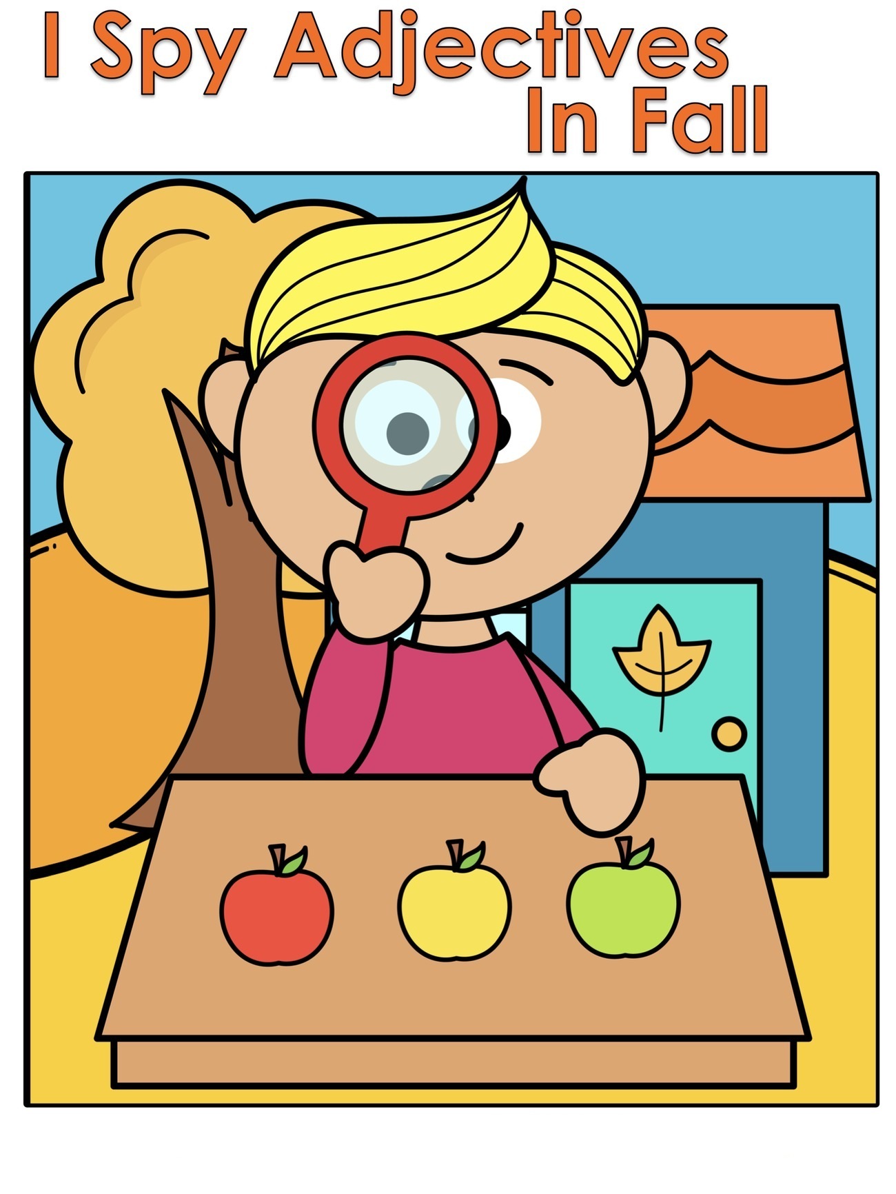 I Spy Adjectives In Fall interactive adapted book