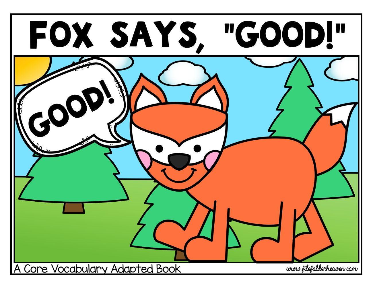 Fox Says Good digital adapted book for special education