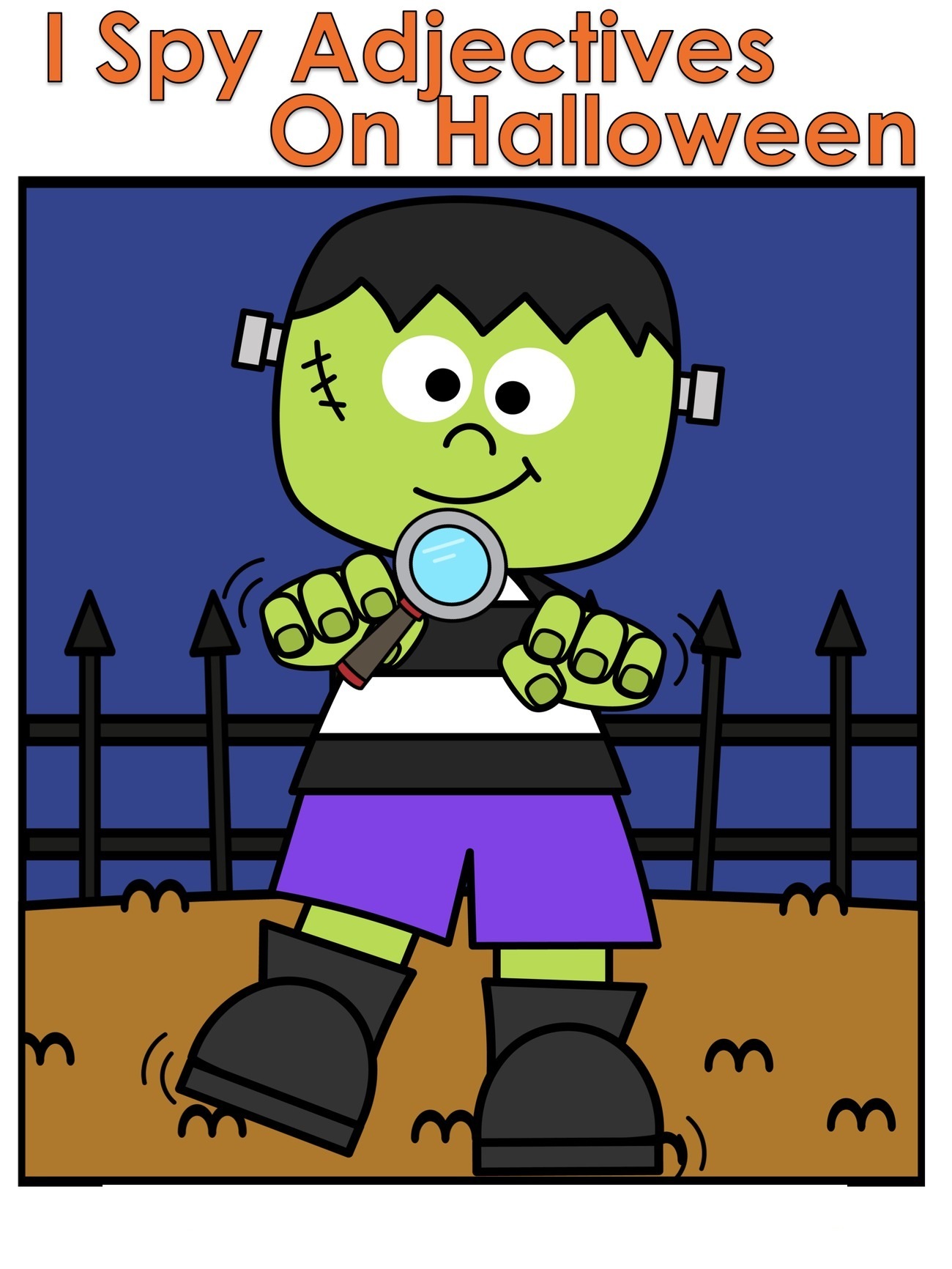 I Spy Halloween Adjectives interactive adapted book