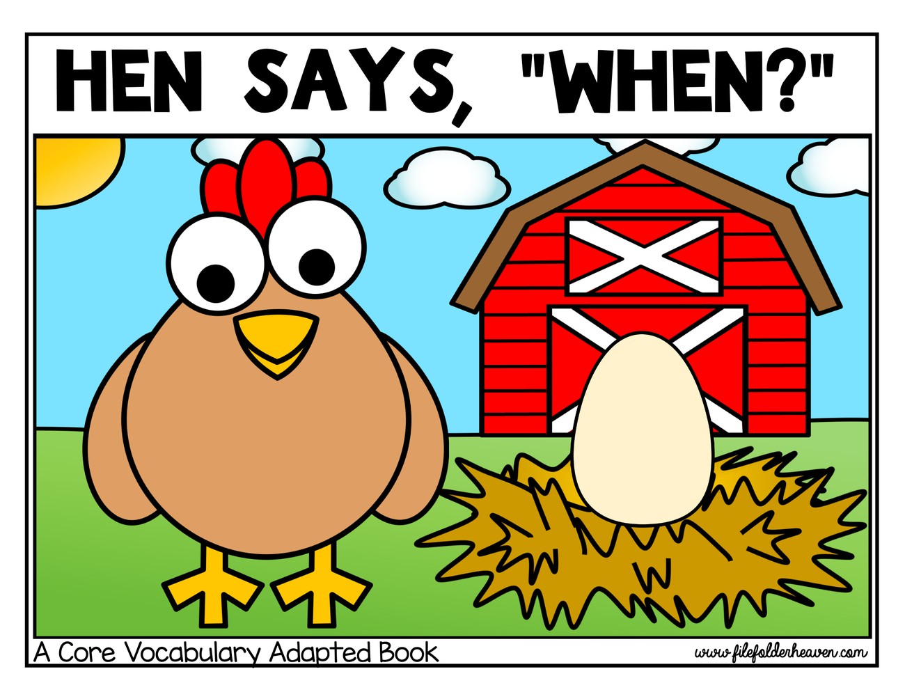 Hen Says When interactive adapted book