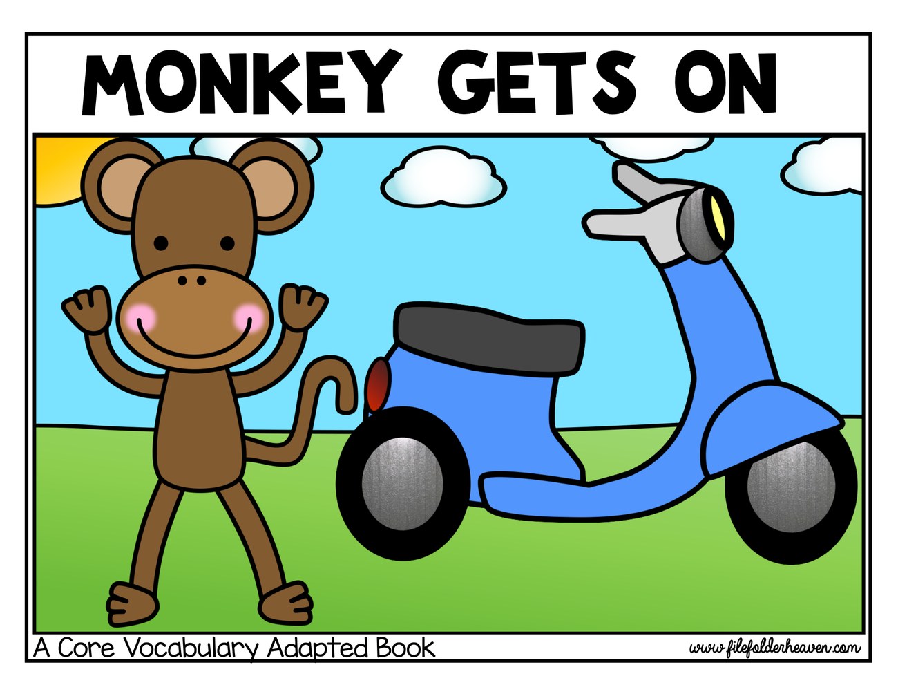 Monkey Gets On interactive adapted book