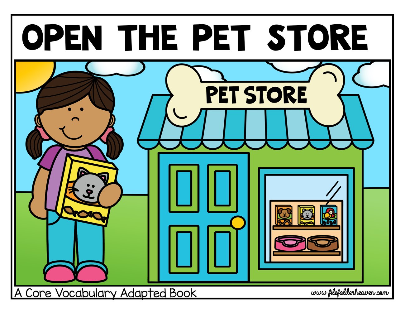 Open The Pet Store interactive adapted book