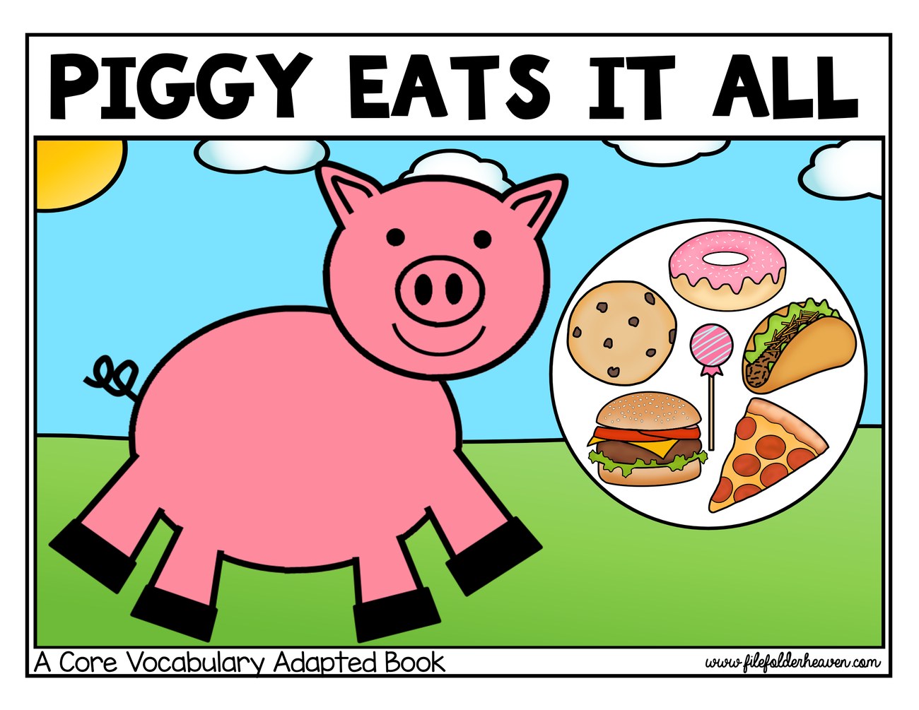 Piggy Eats It All interactive adapted book