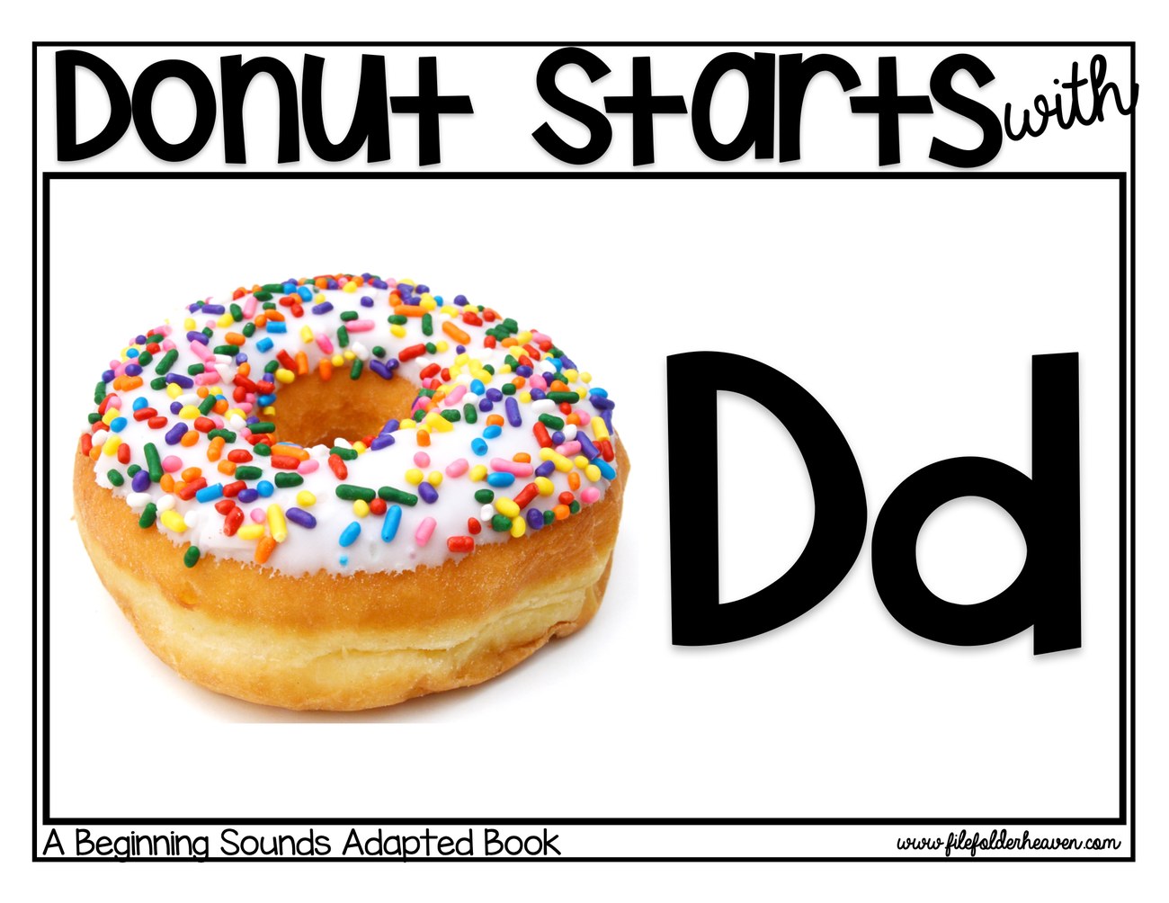 Donut Starts With D interactive adapted book
