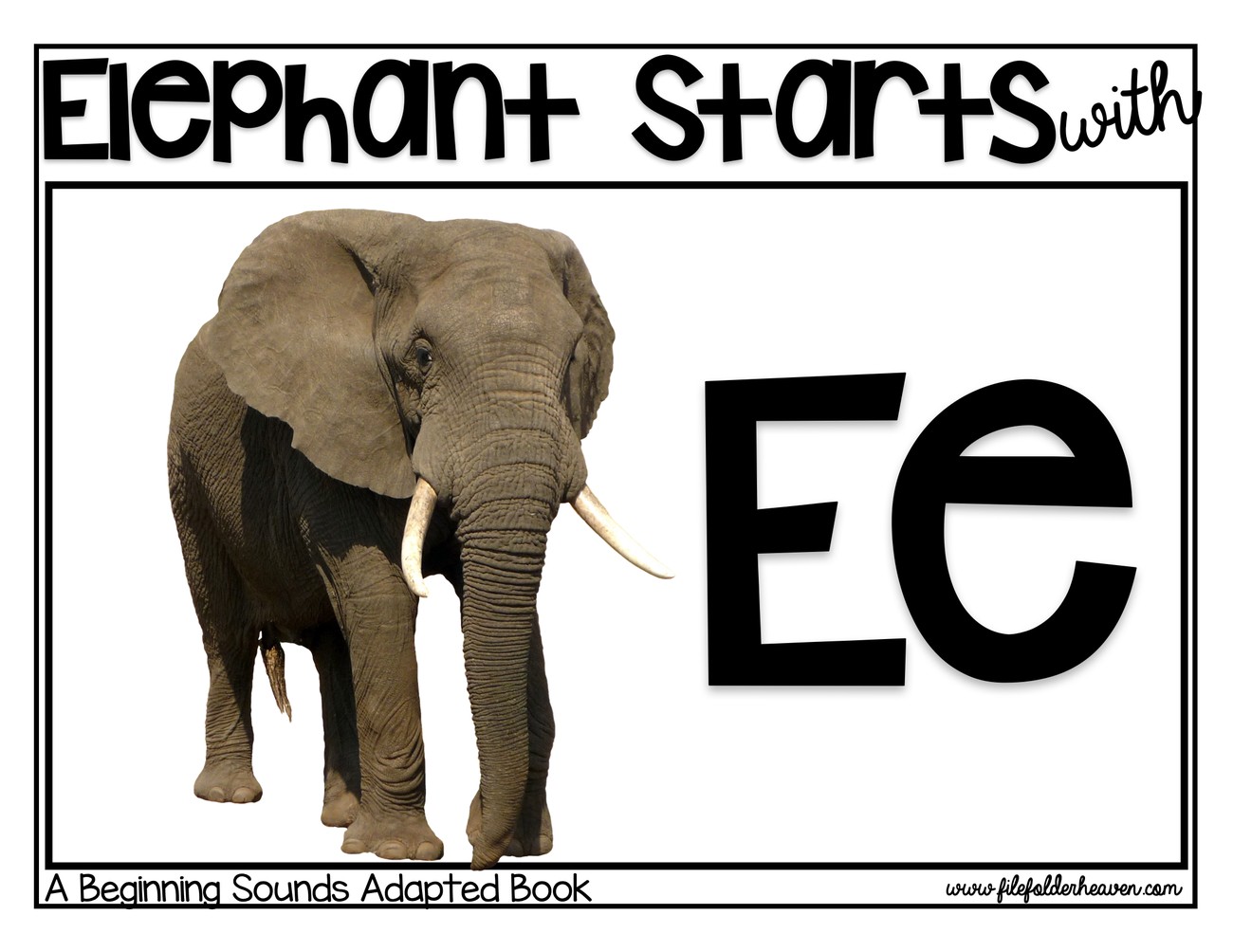 Elephant Starts With E digital adapted book for special education