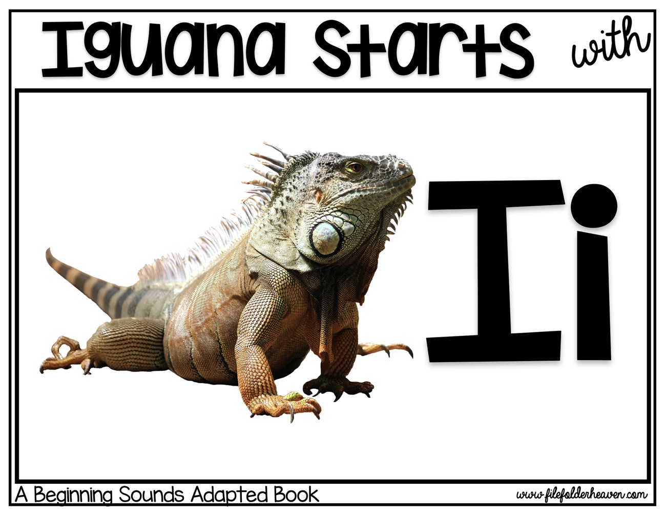 Iguana Starts With I digital adapted book for special education