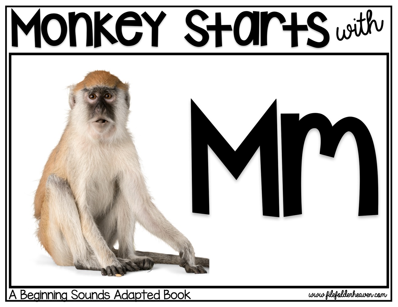 Monkey Starts With M digital adapted book for special education