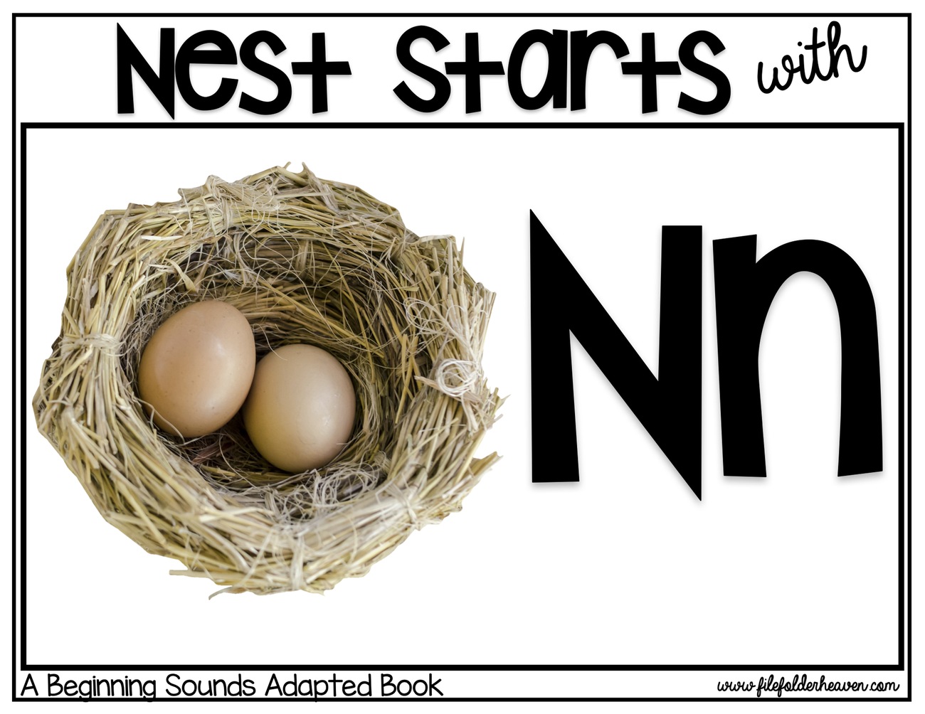 Nest Starts With N digital adapted book for special education