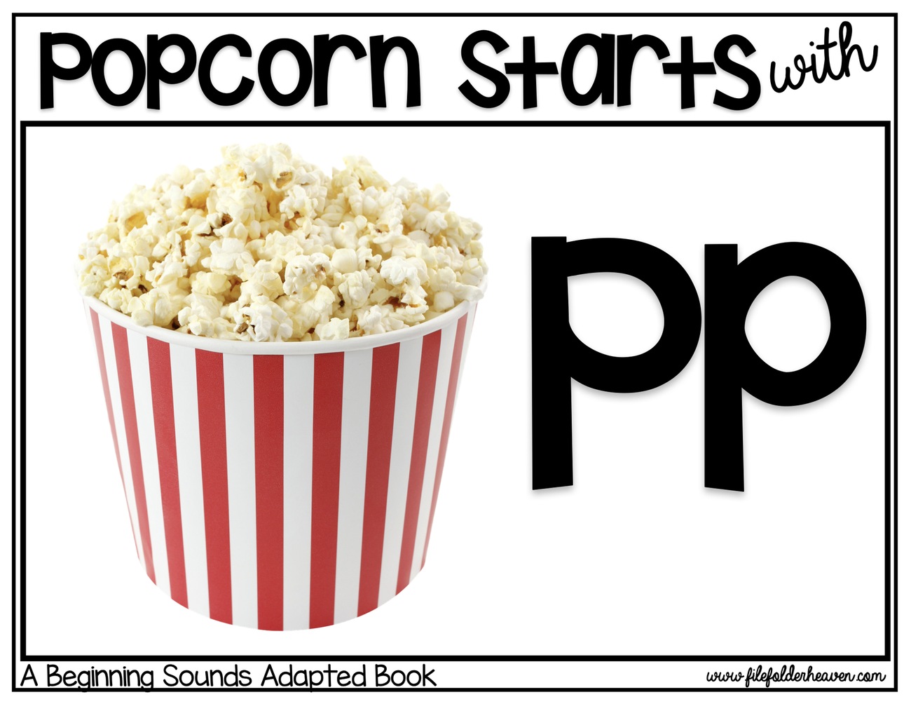 Popcorn Starts With P interactive adapted book