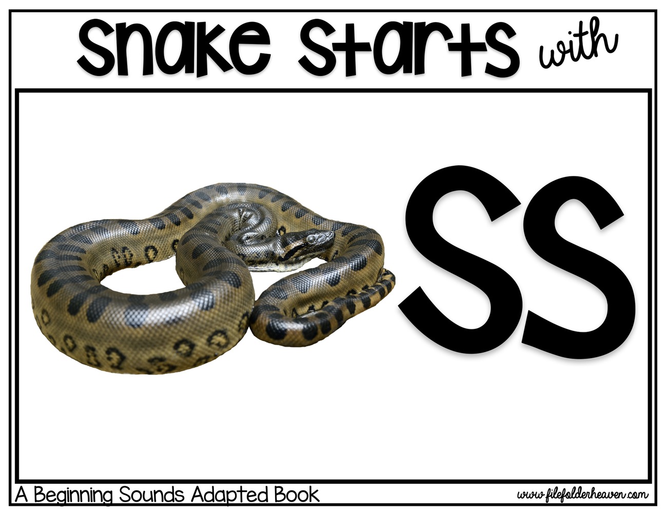 Snake Starts With S interactive adapted book