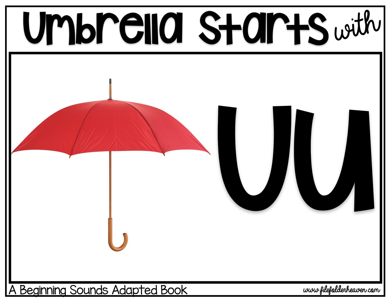 Umbrella Starts With U digital adapted book for special education