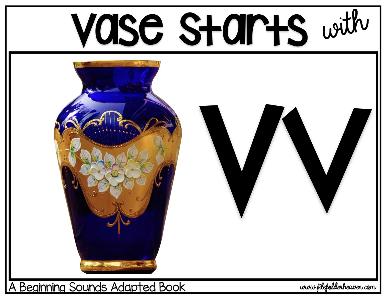 Vase Starts With V digital adapted book for special education