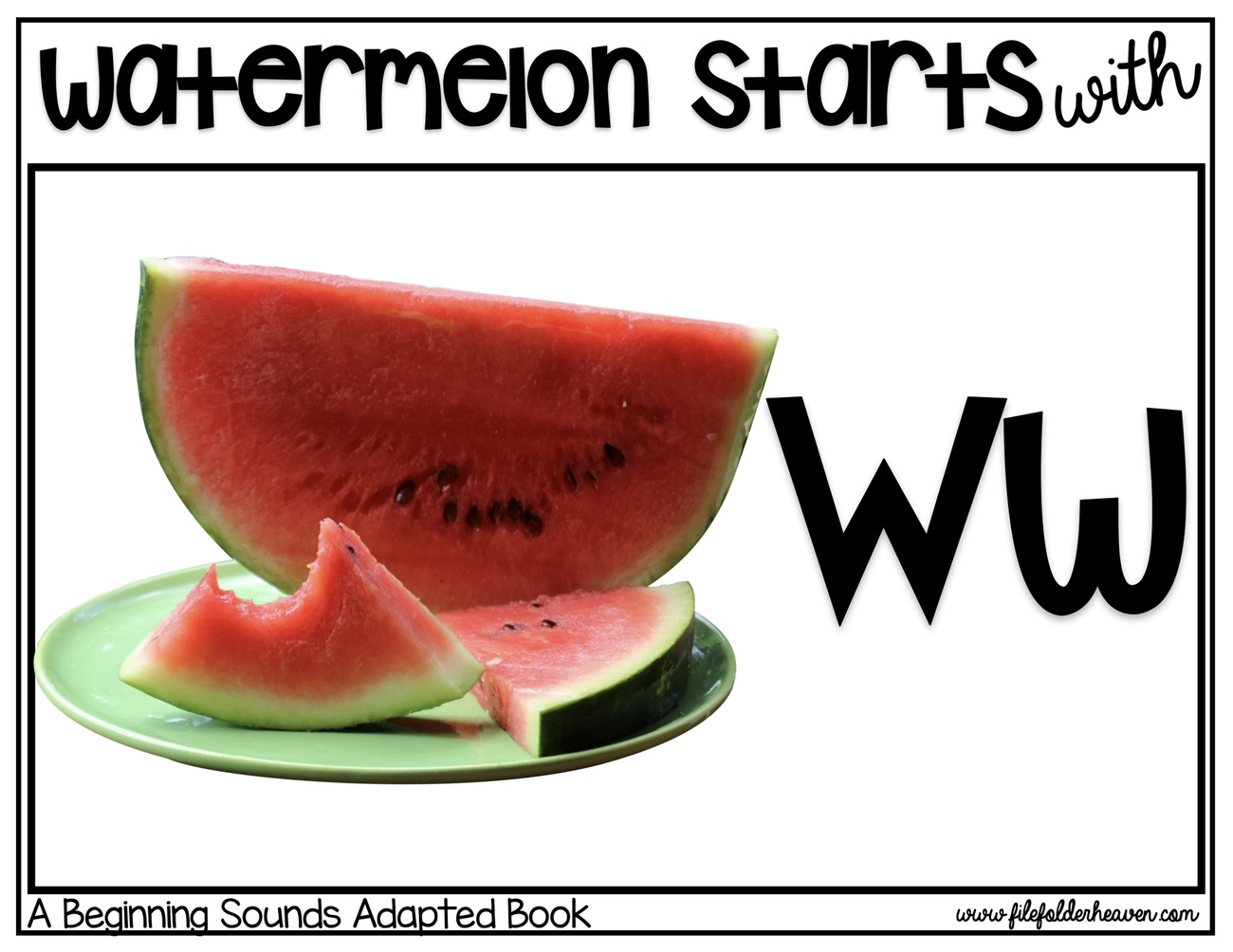 Watermelon Starts With W digital adapted book for special education