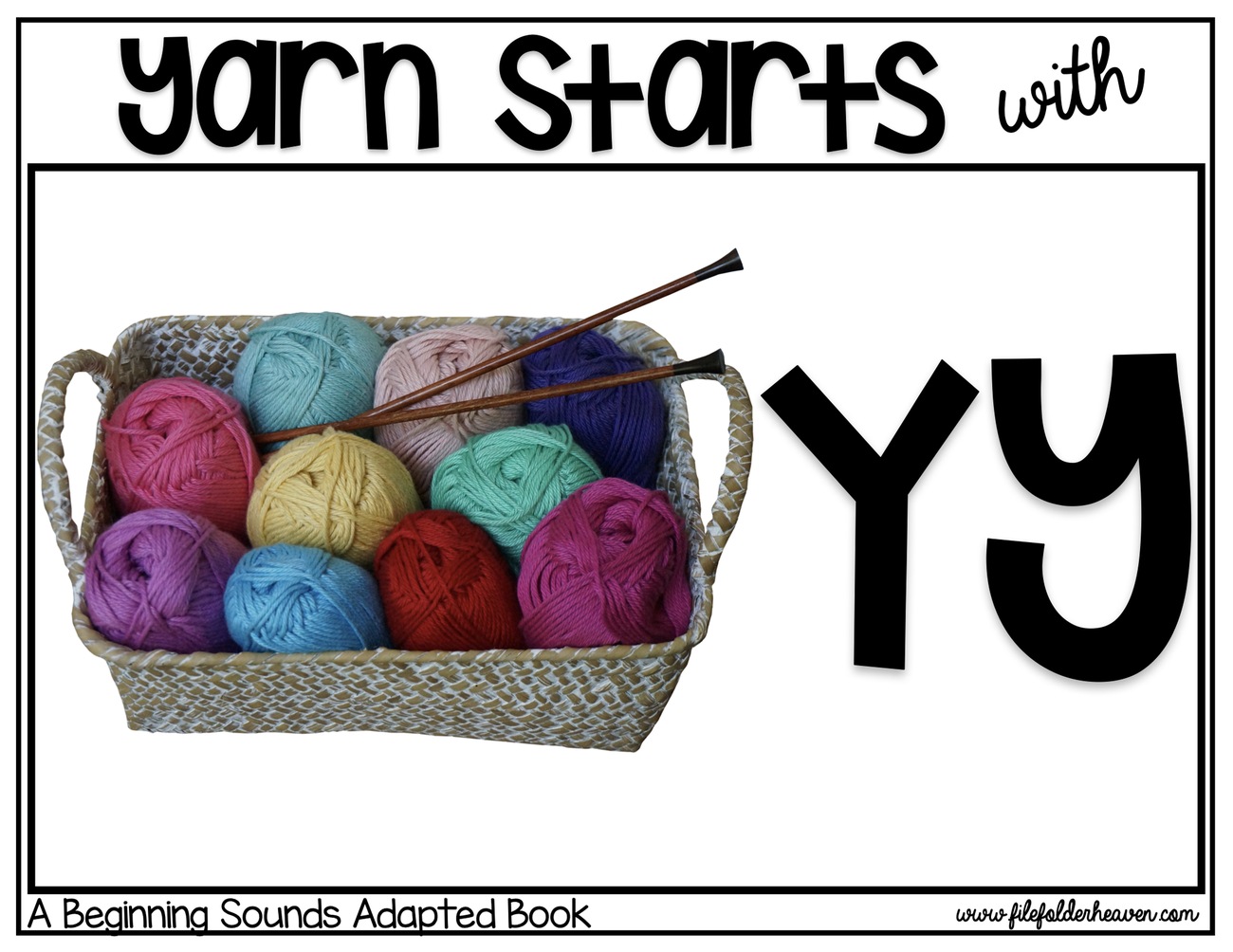 Yarn Starts With Y digital adapted book for special education