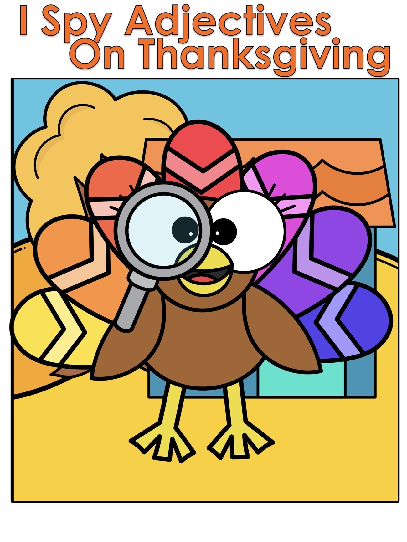 I Spy Adjectives On Thanksgiving interactive adapted book