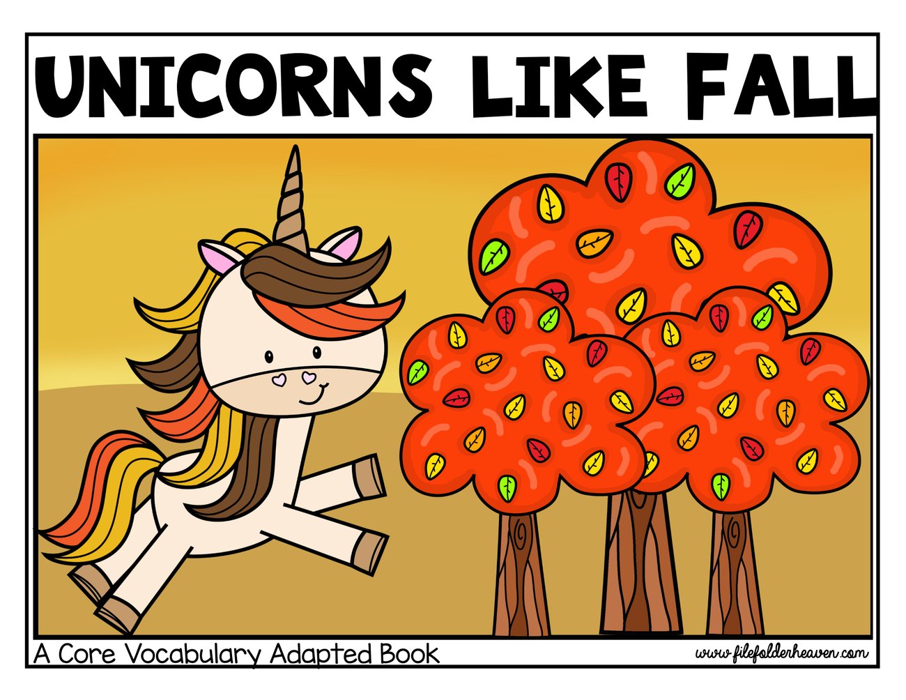 Unicorns Like Fall interactive adapted book