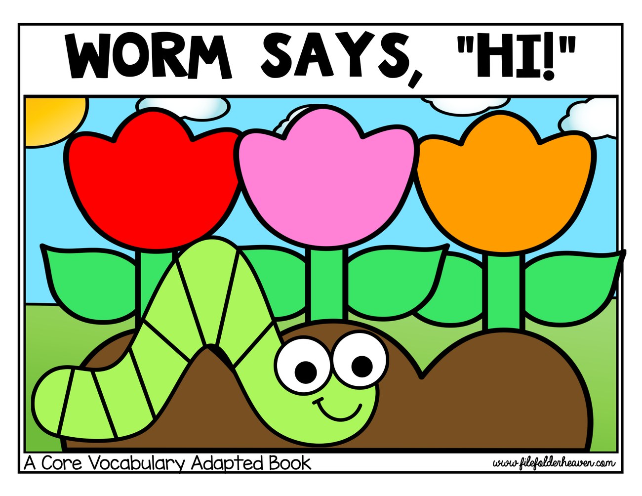 Worm Says Hi digital adapted book for special education
