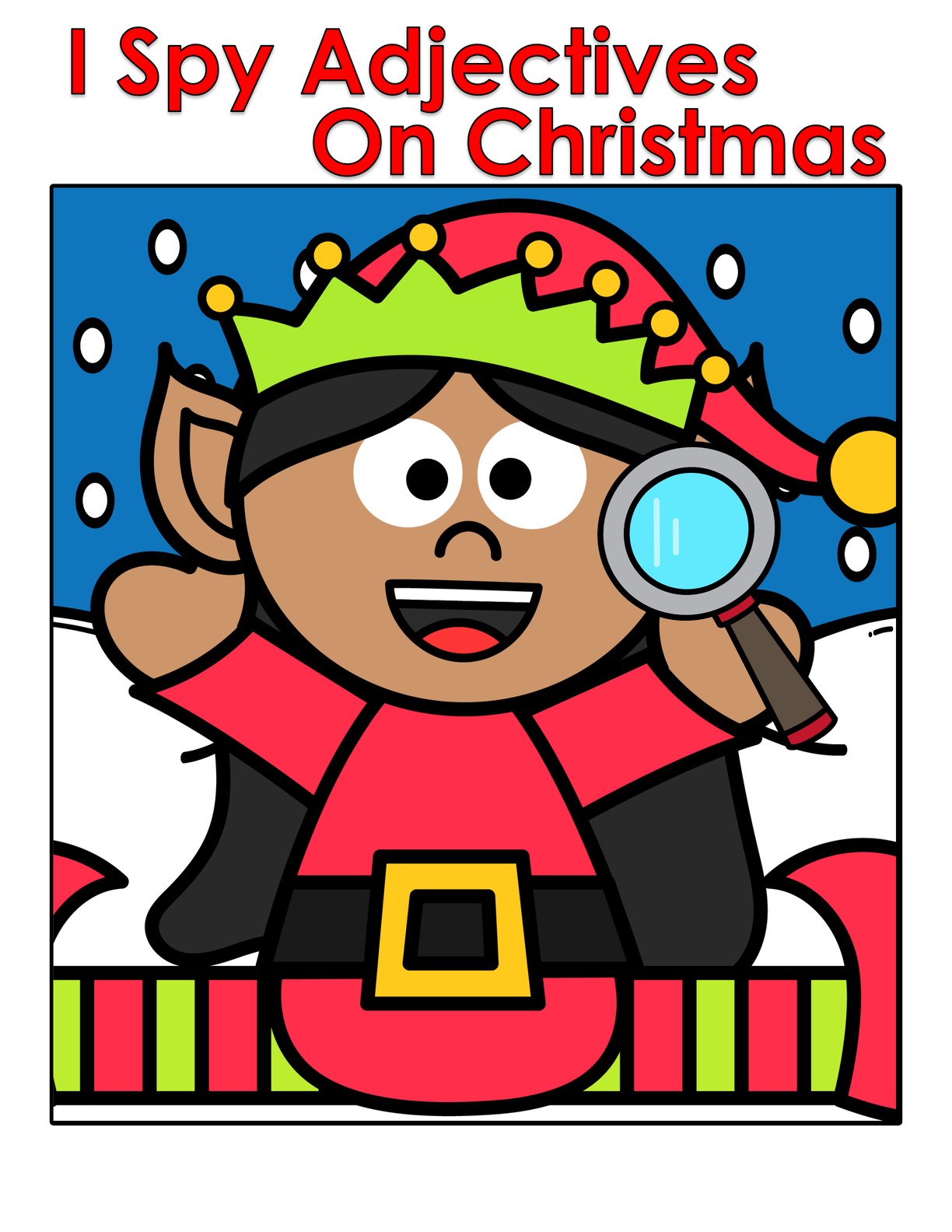 I Spy Adjectives On Christmas interactive adapted book