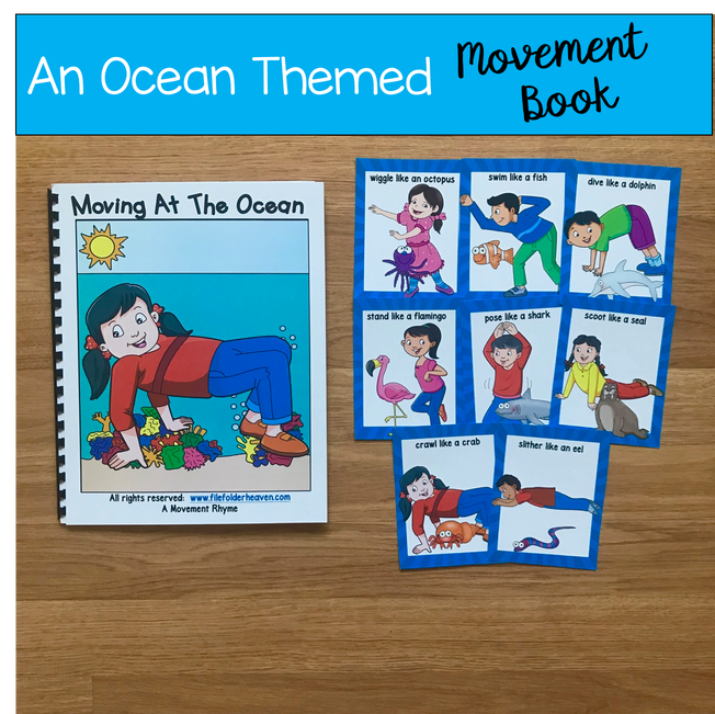 Ocean Themed Movement Book (And Cards!)
