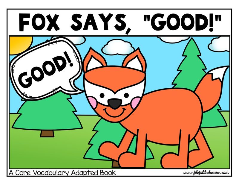 Fox Says Good digital adapted book for special education