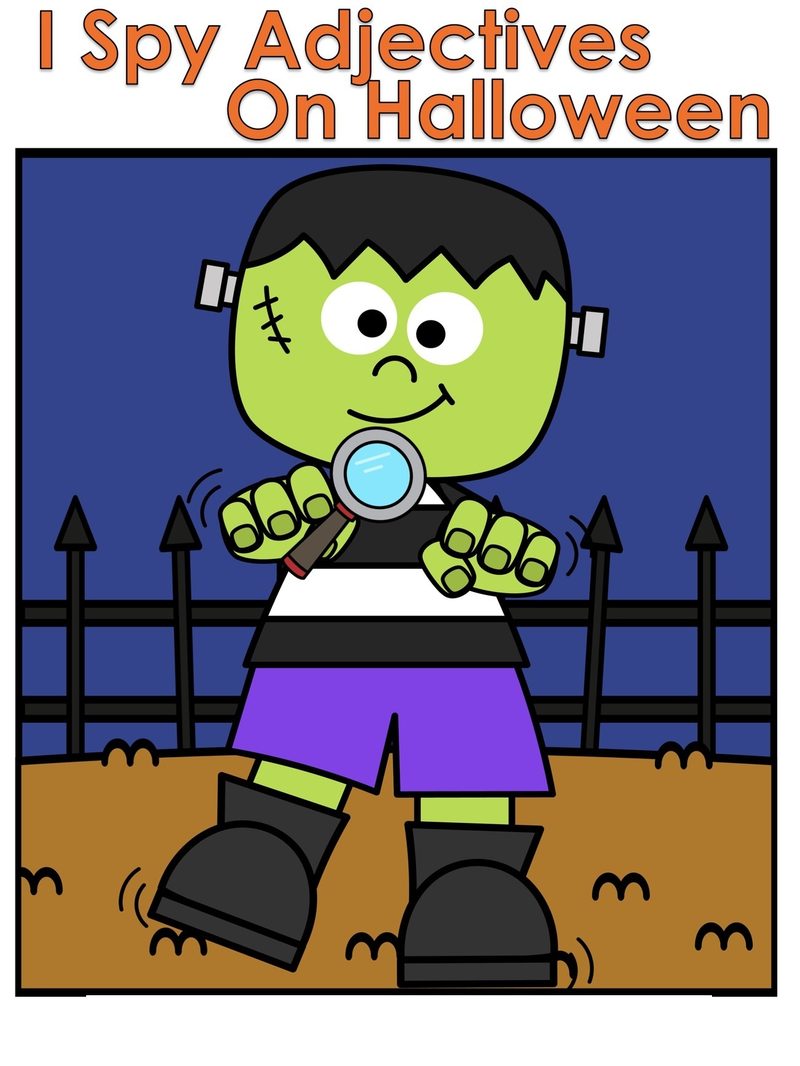 I Spy Halloween Adjectives interactive adapted book