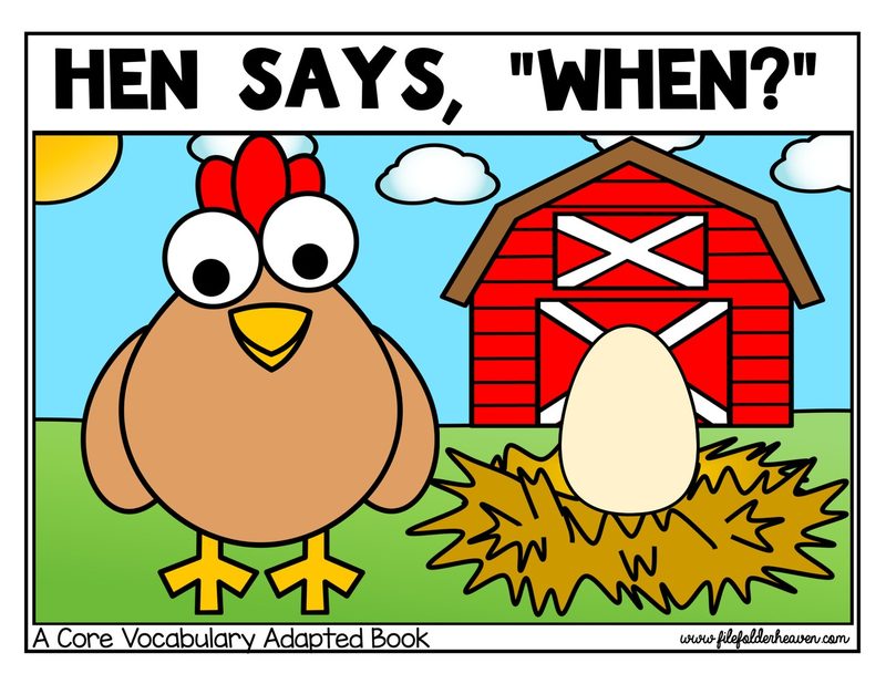 Hen Says When digital adapted book for special education