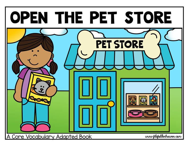 Open The Pet Store interactive adapted book