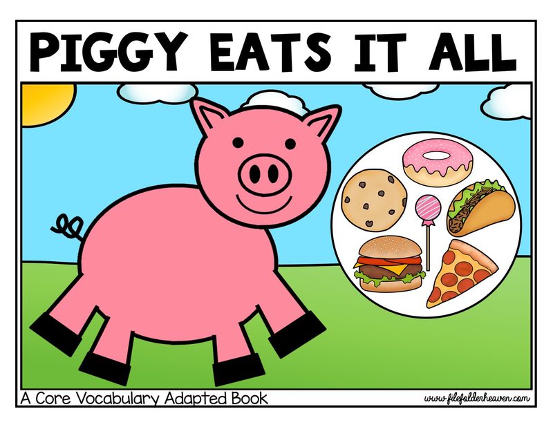 Piggy Eats It All interactive adapted book