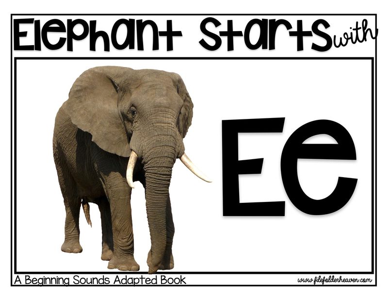 Elephant Starts With E digital adapted book for special education