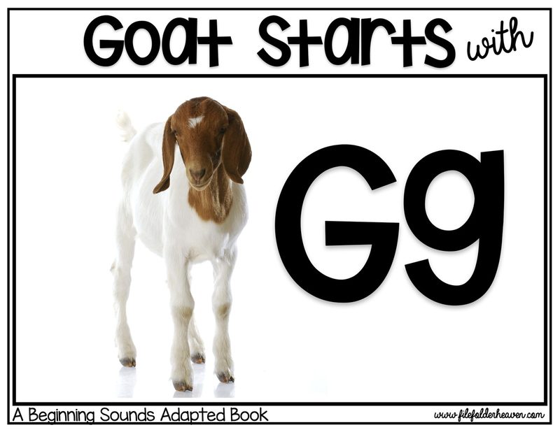 Goat Starts With G digital adapted book for special education