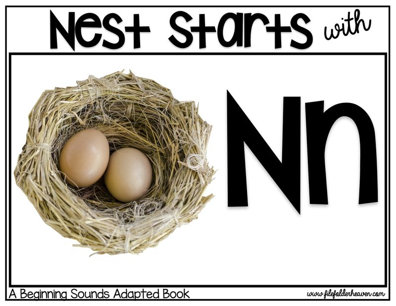 Nest Starts With N digital adapted book for special education