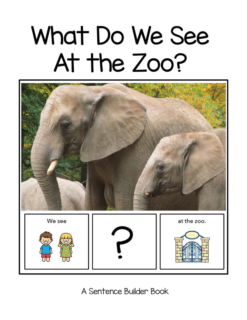 What Do We See At the Zoo? digital adapted book for special education
